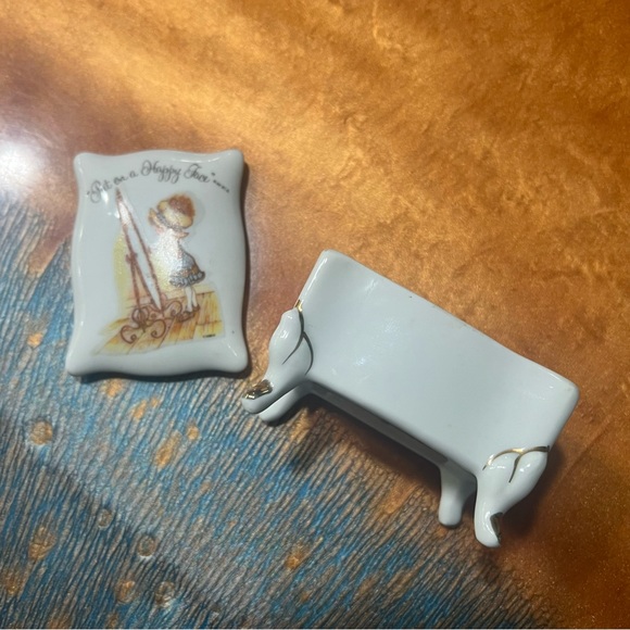 Vintage Holly Hobbie Porcelain Trinket Box Put on a Happy Face Japan - Picture 2 of 13